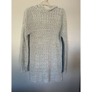 Aeropostale Sweater Size M Hooded White Gray Womens Chunky Cozy Confortable